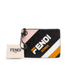 Fendi Fila Mania Multicolor Zucca Embossed Leather Clutch Secondhand