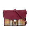 Burberry Small Leather and House Check Canvas Derby Macken Crossbody Secondhand