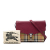 Burberry Small Leather and House Check Canvas Derby Macken Crossbody Secondhand