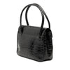 Ferragamo Croc Embossed Vara Bow Top Handle Bag Secondhand