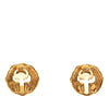 Chanel Gold Plated CC Hollow Round Clip On Earrings Secondhand