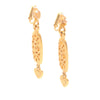 Chanel CC Gold Plated Heart Drop Clip on Earrings Secondhand
