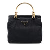 Prada Tessuto Metal Handle Bag Secondhand