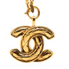 Chanel CC Gold Plated Quilted Pendant Necklace Secondhand