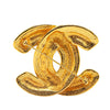 Chanel Gold Plated CC Quilted Brooch Secondhand