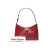 Ferragamo Leather Gancini Trifolio Shoulder Bag Secondhand