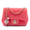 Chanel Mini Square Classic Velvet Pearl Crush Single Flap Secondhand