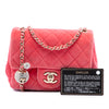 Chanel Mini Square Classic Velvet Pearl Crush Single Flap Secondhand
