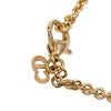 Dior Gold Plated Strass Logo Pendant Necklace Secondhand