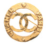 Chanel CC Gold Plated Round Brooch Secondhand
