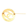 Chanel CC Gold Plated Round Brooch Secondhand