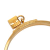 Hermès Gold Plated Epsom Kelly Cadena Lock Bangle Bracelet Secondhand