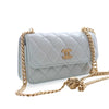 Chanel Mini CC Lambskin Camellia Crush Clutch With Chain Secondhand