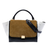 Celine Medium Tricolor Calfskin and Suede Trapeze Satchel Secondhand