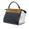 Celine Medium Tricolor Calfskin and Suede Trapeze Satchel Secondhand