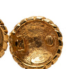 Chanel CC Gold Plated Sunburst Round Clip On Earrings Secondhand