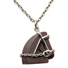 Hermès Palladium Plated Vulcanium Cheval Pendant Necklace Secondhand