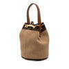 Celine Small Triomphe Raffia Drawstring Bucket Bag Secondhand