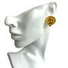 Chanel CC Gold Plated Button Clip On Earrings Secondhand