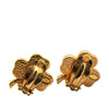 Chanel Gold Plated Enamel Clover Clip On Earrings Secondhand