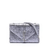 Saint Laurent Glitter Galactica Leather Monogram Envelope Chain Wallet Secondhand