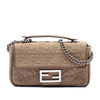 Fendi Zucca Embossed Technical Fabric Chain Midi Baguette Secondhand