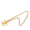 Chanel CC Gold Plated Textured Pendant Necklace Secondhand