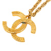 Chanel CC Gold Plated Textured Pendant Necklace Secondhand
