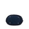 Chanel CC Woven Denim and Raffia Drawstring Bucket Bag Secondhand