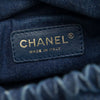 Chanel CC Woven Denim and Raffia Drawstring Bucket Bag Secondhand