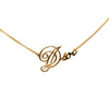 Dior Gold Plated Cursive Logo Pendant Necklace Secondhand