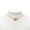 Dior Gold Plated Cursive Logo Pendant Necklace Secondhand