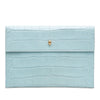 Alexander McQueen Croc Embossed Leather Skull Clutch Secondhand