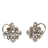 Chanel CC Silver Plated Crystal Rhinestones Dangle Push Back Earrings Secondhand