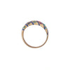 Vintage 18K Yellow Gold Multicolor Gemstone & Blue Enamel Bombé Ring 