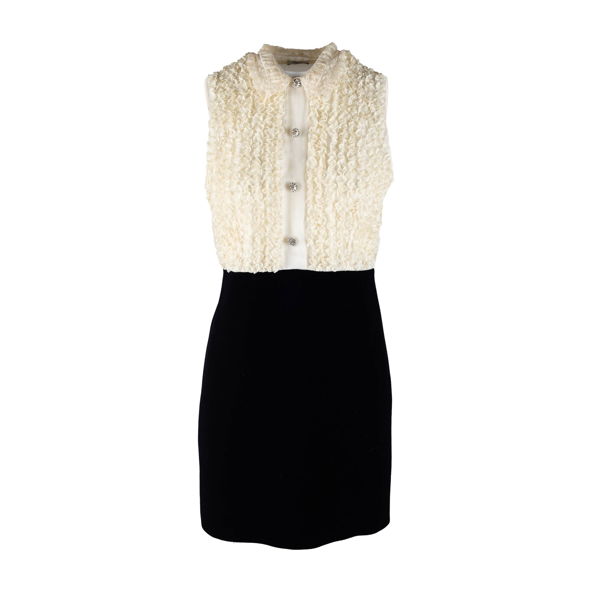 miu miu cady mini dress Miu Miu Lace and Cady Mini Dress - '10s | Luxury Vintage