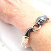 Secondhand Cartier Panther Panthere Yellow Gold & Silverium Emerald Pearl Bracelet - '90s
