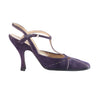 Second Hand Prada Purple Suede T-Strap Pumps