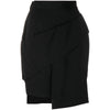 Versace Black Asymmetrical Wool Skirt - '90s Second hand