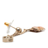 Secondhand Chanel Gold Plated Enamel CC and Flower Drop Push Back Earrings