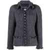 Chanel Blue Herringbone Wool Jacket - 2000s Second hand