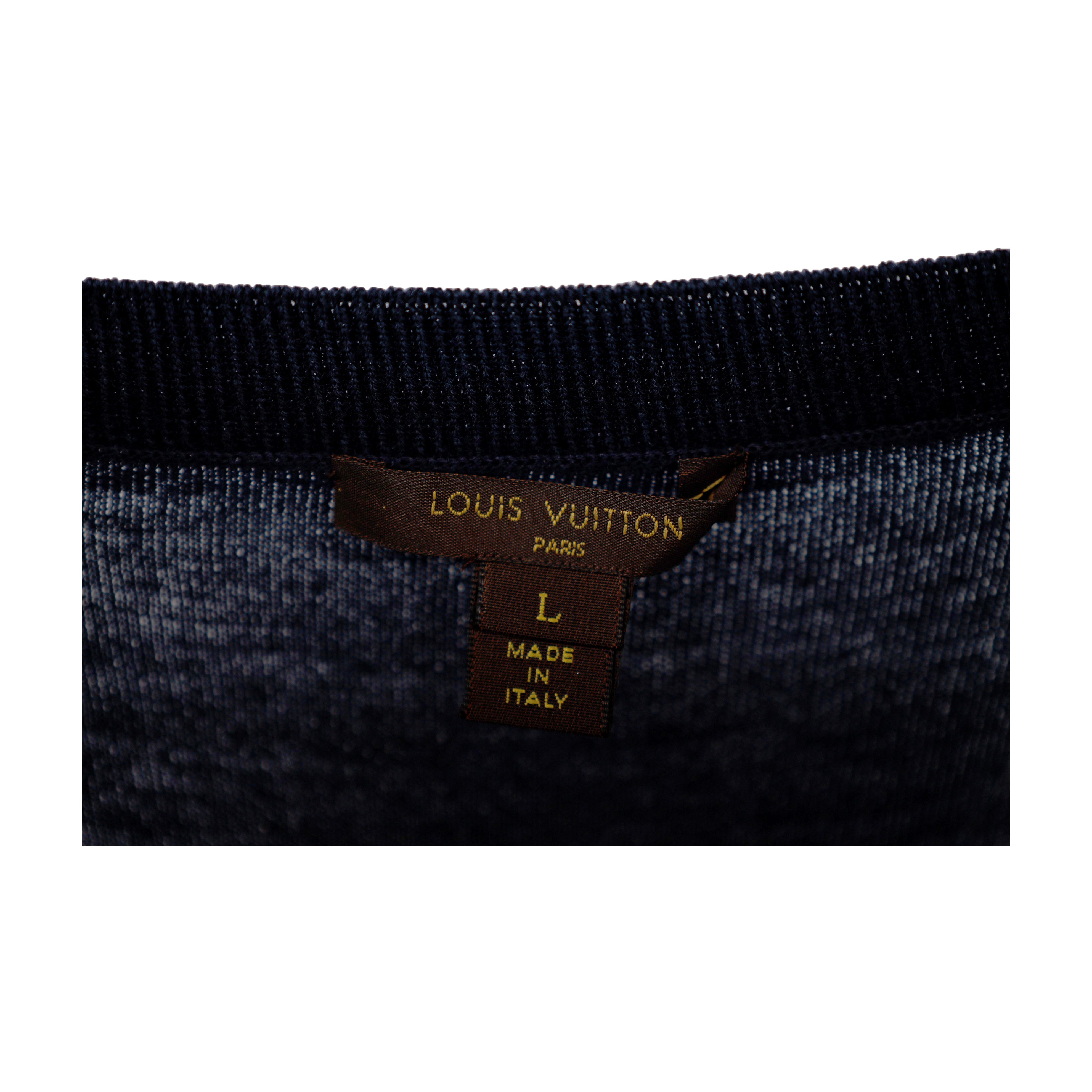 Louis Vuitton Navy Blue Wool & Sequin Embellished Monogram Detailed Dress  XS Louis Vuitton