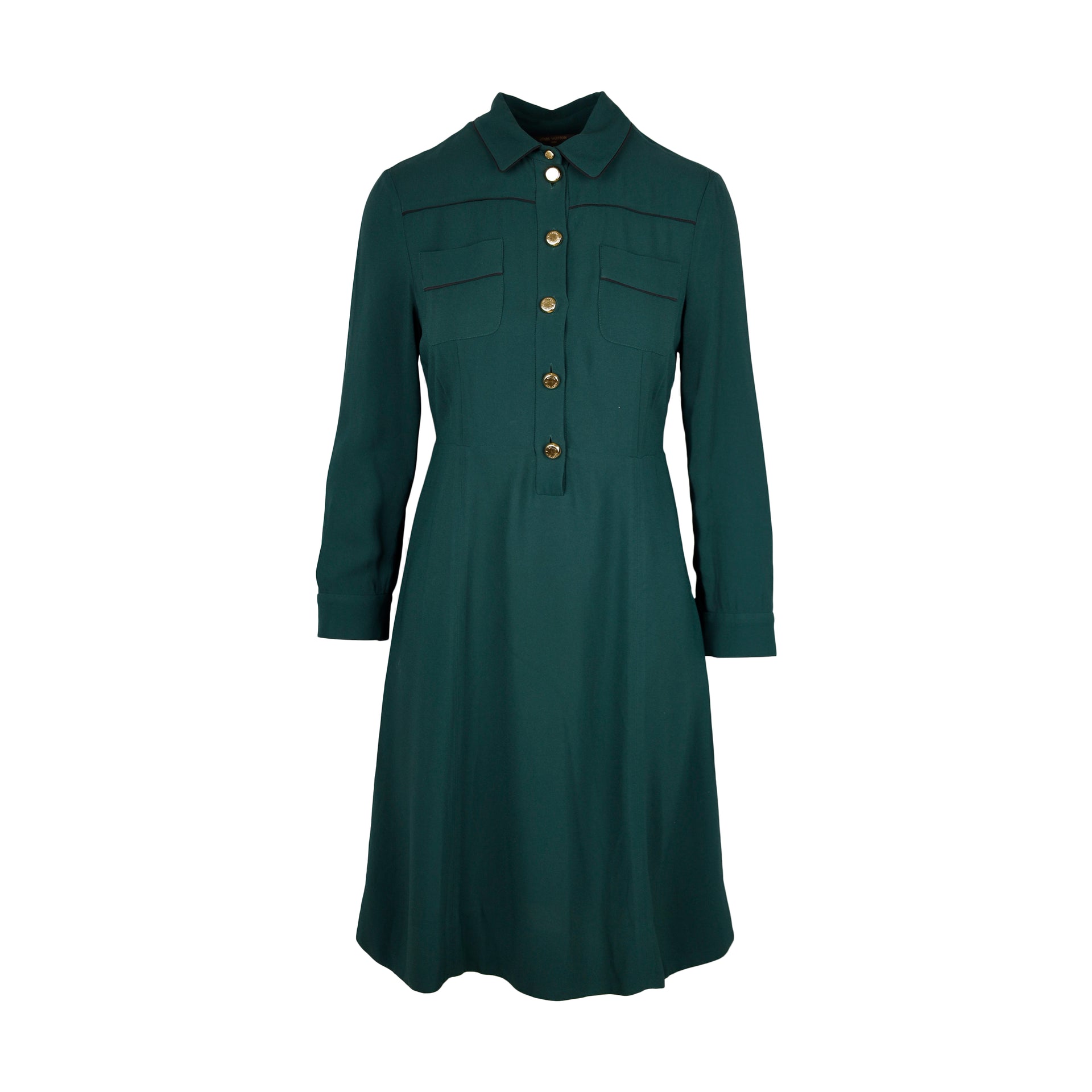 Louis Vuitton Green Shirt Dress - '10s Louis Vuitton Green Shirt Dress - '10s