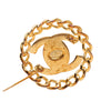 Chanel CC Gold Plated Turnlock Chain Brooch Secondhand