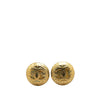 Chanel Gold Plated CC Round Clip on Earrings Secondhand