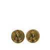 Chanel Gold Plated CC Round Clip on Earrings Secondhand