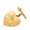Chanel Gold Plated Cambon Paris Arrow Heart Swing Brooch Secondhand
