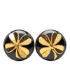 Chanel CC Gold Plated Resin Clover Clip On Earrings Secondhand