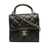 Chanel CC Quilted Lambskin Top Handle Flap Clutch With Chain Secondhand