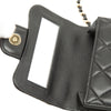 Chanel CC Quilted Lambskin Top Handle Flap Clutch With Chain Secondhand